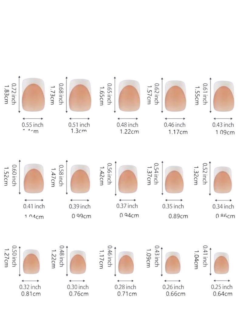 Shein Jelly Artificial Nails with White Tips 150pcs Multicolor - Image 2